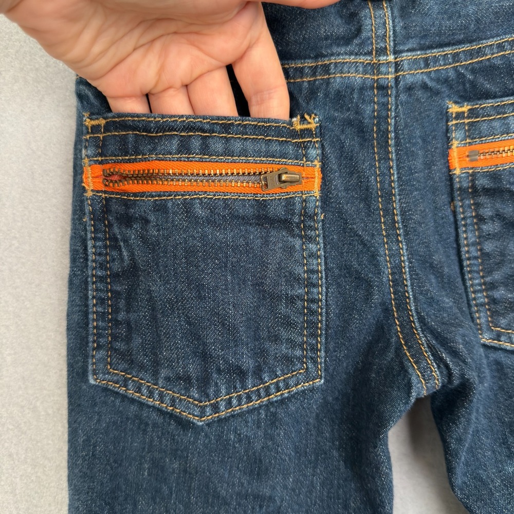 Mini Boden Flannel Lined Denim Jeans Boys Size 3T Navy Blue Cotton Pants - Picture 12 of 15